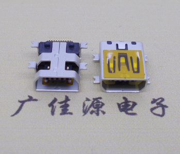 佛山迷你USB插座,MiNiUSB母座,10P/全贴片带固定柱母头