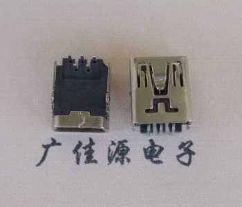 佛山MINI USB前两脚插座 90度卧式 端子DIP针脚定义