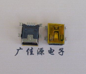 佛山MINI USB 5P 接口 母座 全贴带麦拉 高9.6带0.9柱子