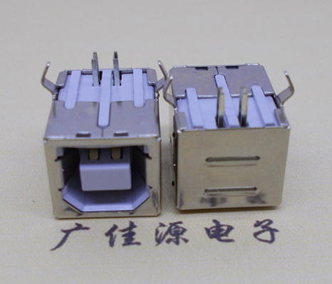 佛山USB BF90度母座 打印机接口 卧式插板DIP白胶