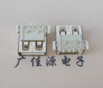 佛山USB AF方形脚 贴片母座 1.0/1.2柱子直边接口