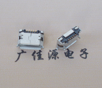 佛山Micro USB 5pin接口 固定脚距6.4插板有柱卷边