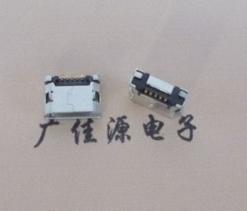 佛山MICRO USB接口 90度卧式母座 插板有柱直边