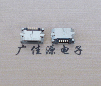 佛山Micro USB平口全贴板 鱼叉脚5.0长带定位柱加焊盘
