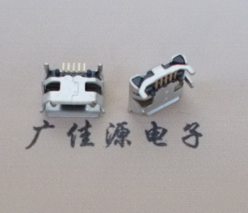 佛山Micro USB母座牛角间距7.2x6.6mm加长端子定位柱