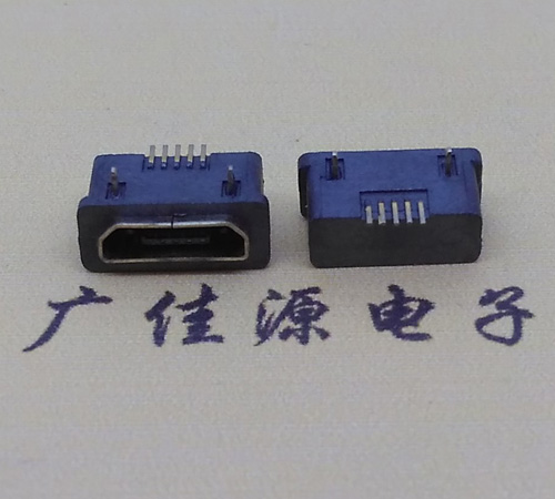 佛山MICRO USB5p防水接口 90度卧式 两脚插板牢固