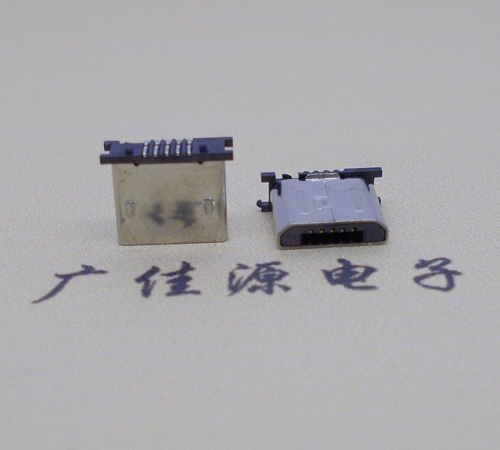 佛山MICRO USB 5P公头短体5.6mm立贴带柱无卡勾
