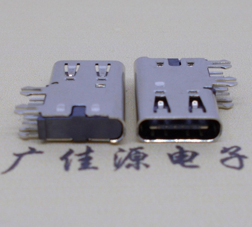佛山侧插USB3.1接头座子.90度type-c母座.6p侧插连接器