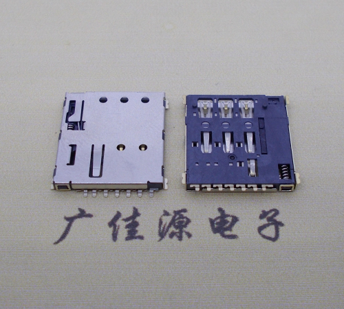 佛山NANO SIM 自弹式卡座 1.37H 带CD测试7Pin 手机卡座连接器