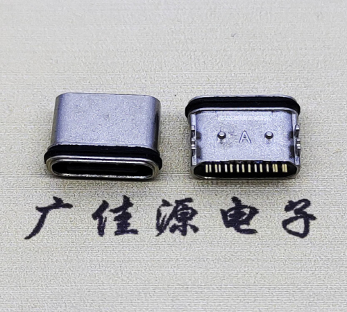 佛山防水卧式接口.TYPE-C16P座子.四脚插(带定位柱)铜壳设计