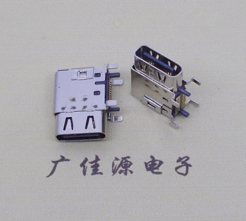 佛山TYPE-C24P接口母座四脚侧插端子双排贴 支持高速数据传输和快速充电功能